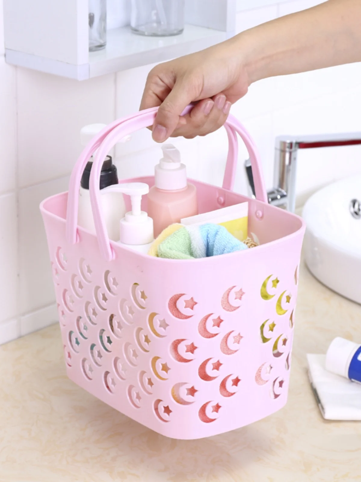 

Экологичная мягкая корзина для хранения с дренажем, портативная корзина для ванной, прочный тканевый органайзер для домашнего использования