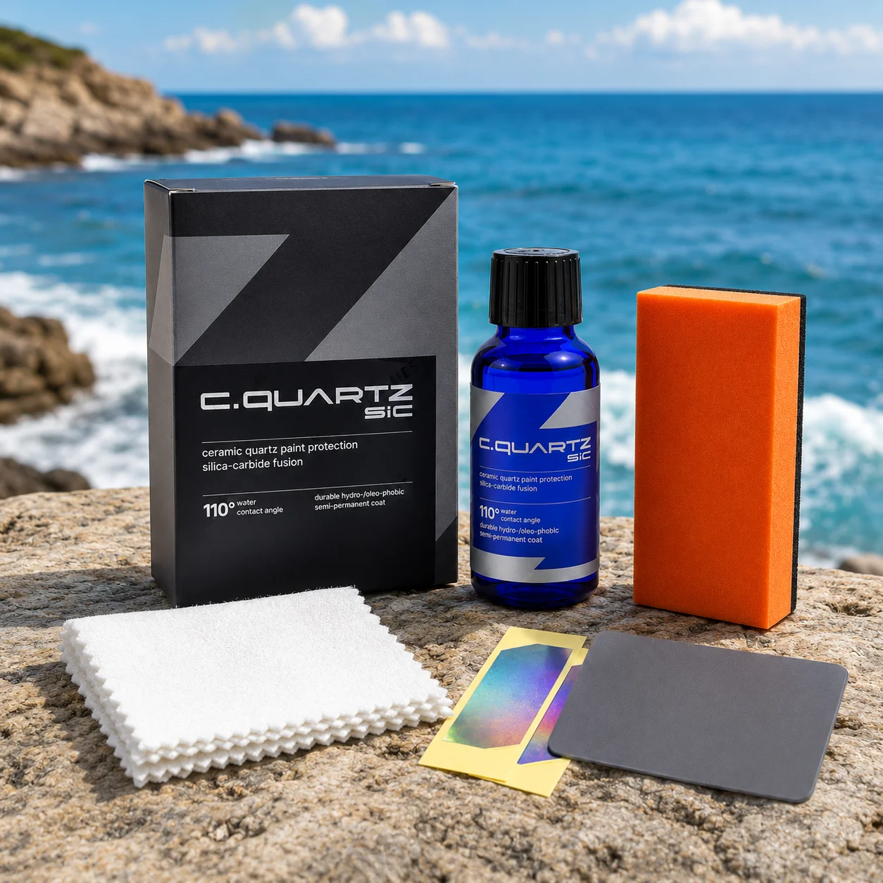 CQUARTZ SiC 30ml Kit - Car Ceramic Coating Finish, Quartz Based Nanotechnology, Bonds to Paint, Glass, Metal and Plastic