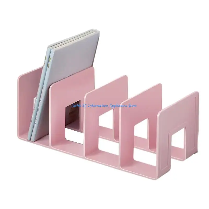 

J0MB Desk Boodend Book Strorage Organizers Book Magazine Stand 4 Compartments Space Saving Desk Organizers and Accessories