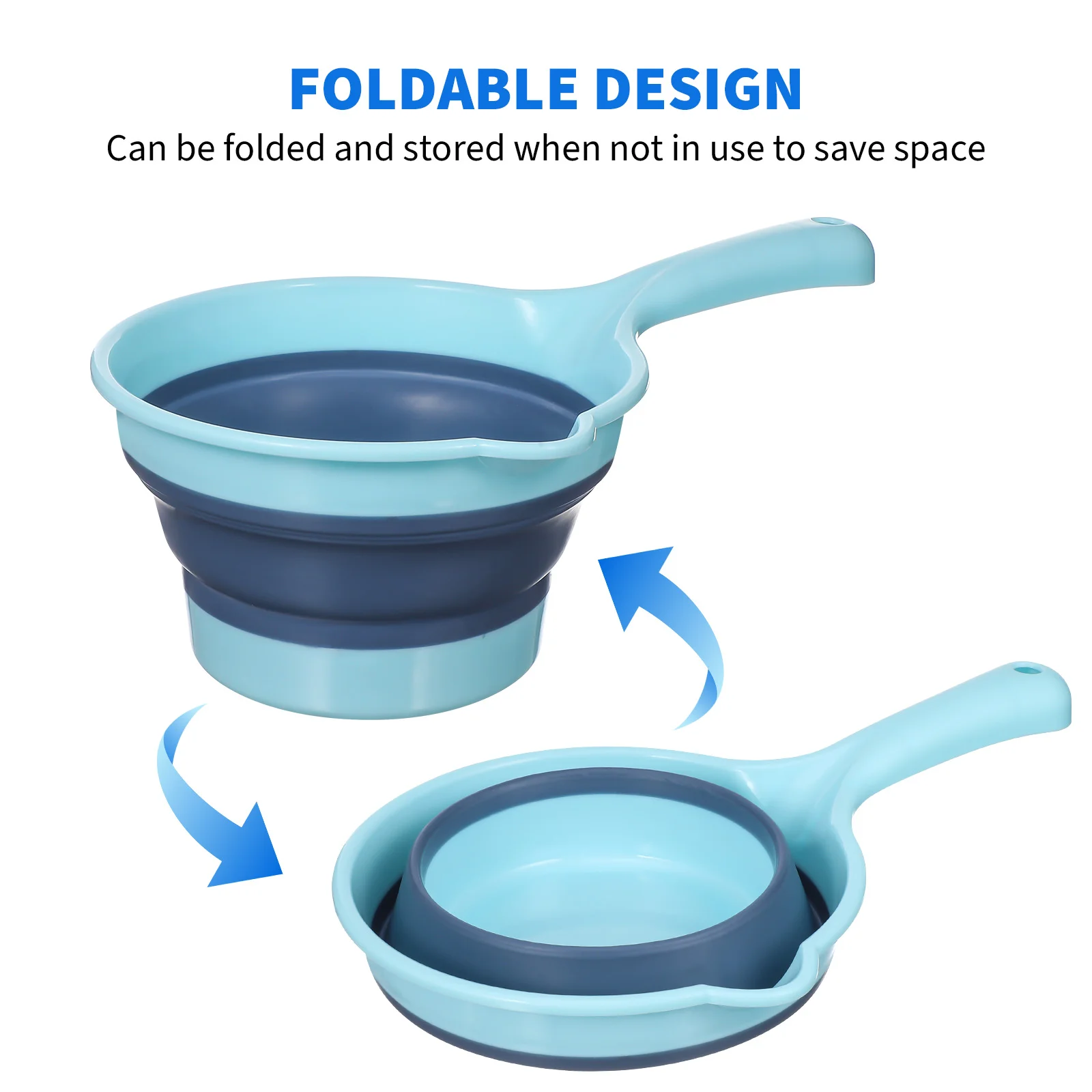 2 Pcs Folding Water Scoop Bath Ladle Kitchen Spoons Plastic Soup Foldable Bottle for Kids Bailer Ladles Tub