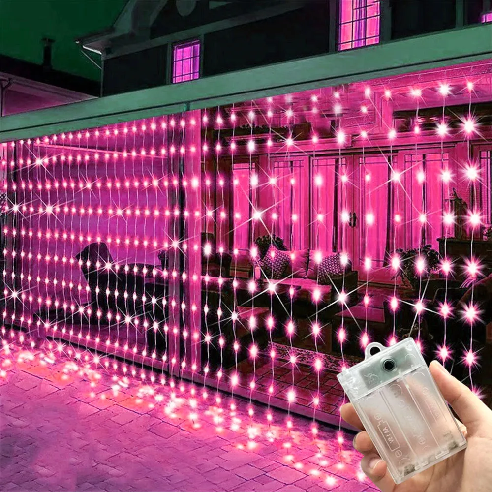 

Valentine's Day Curtain LED Lights Garland Battery Powered Fairy Lights Wedding Party Decoration Room Decoration Accessories