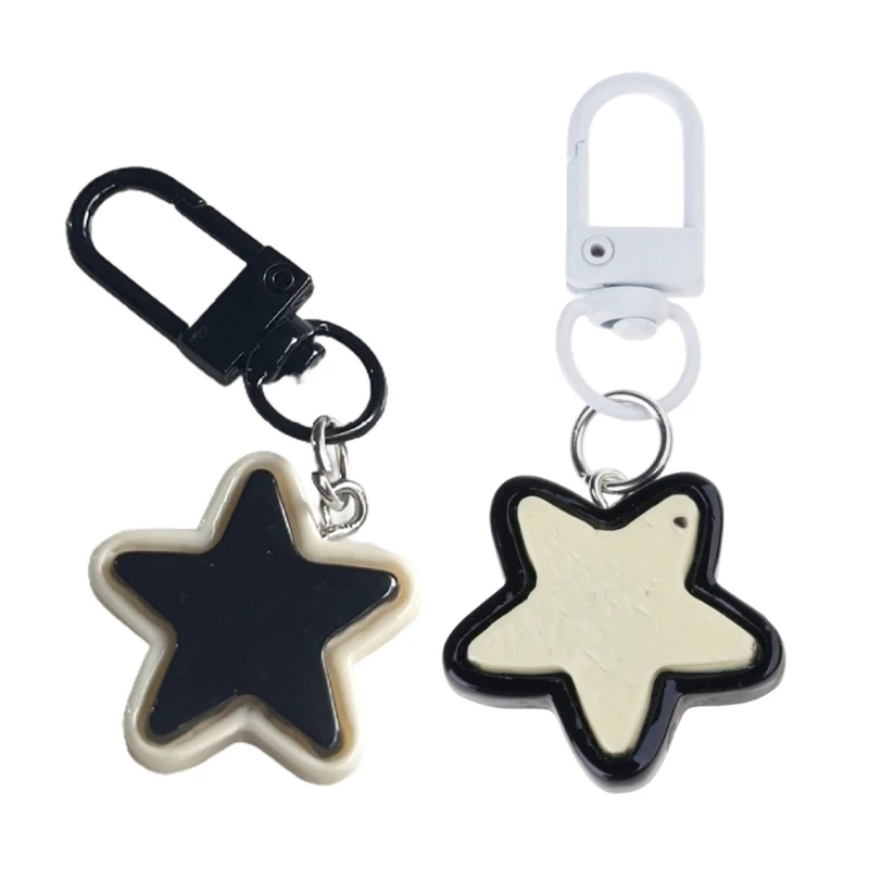 367C Edgy Yet Sweet Star Keychain Y2K Resin Charm For Keys Bags Or Phone Accessories Retro Design Friendship