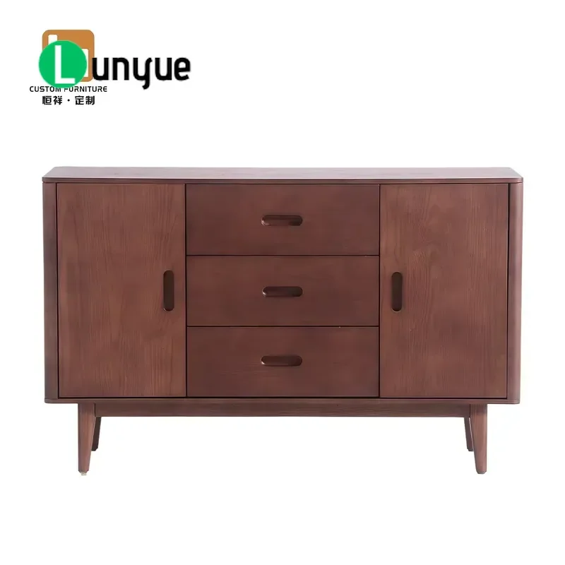 Traditional Solid Wood Living Room Cabinet Custom Storage Space For Home Bar Hotel Apartment Villa Furniture Durable Stylish
