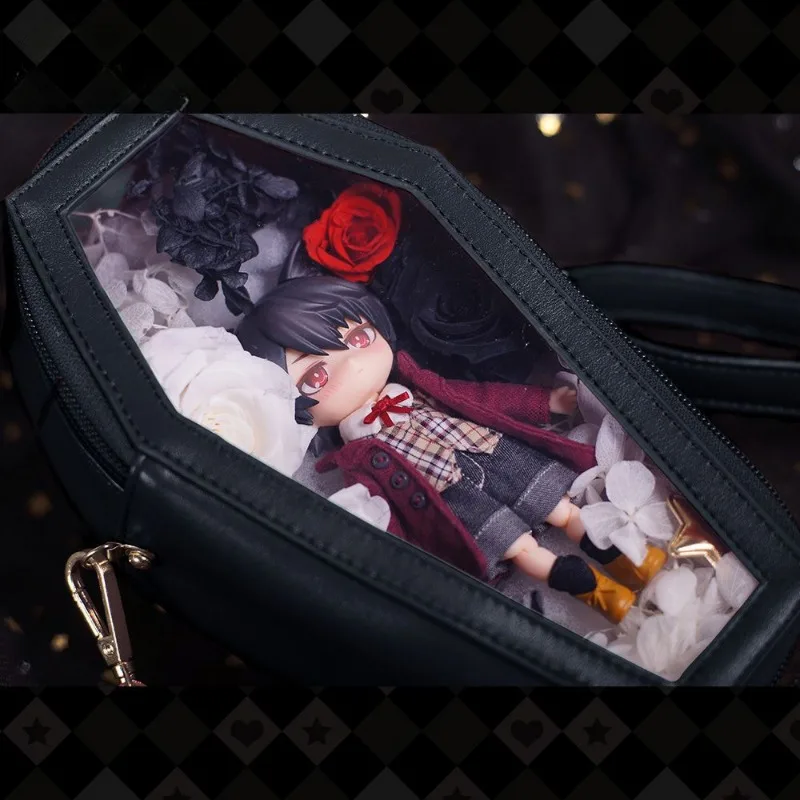 OB11 BJD Doll Coffin Mini Bag trasparente Gothic Banpaia Vampire Coffin Girl Storage Box borsa a tracolla Vampire Coffin Storage Box