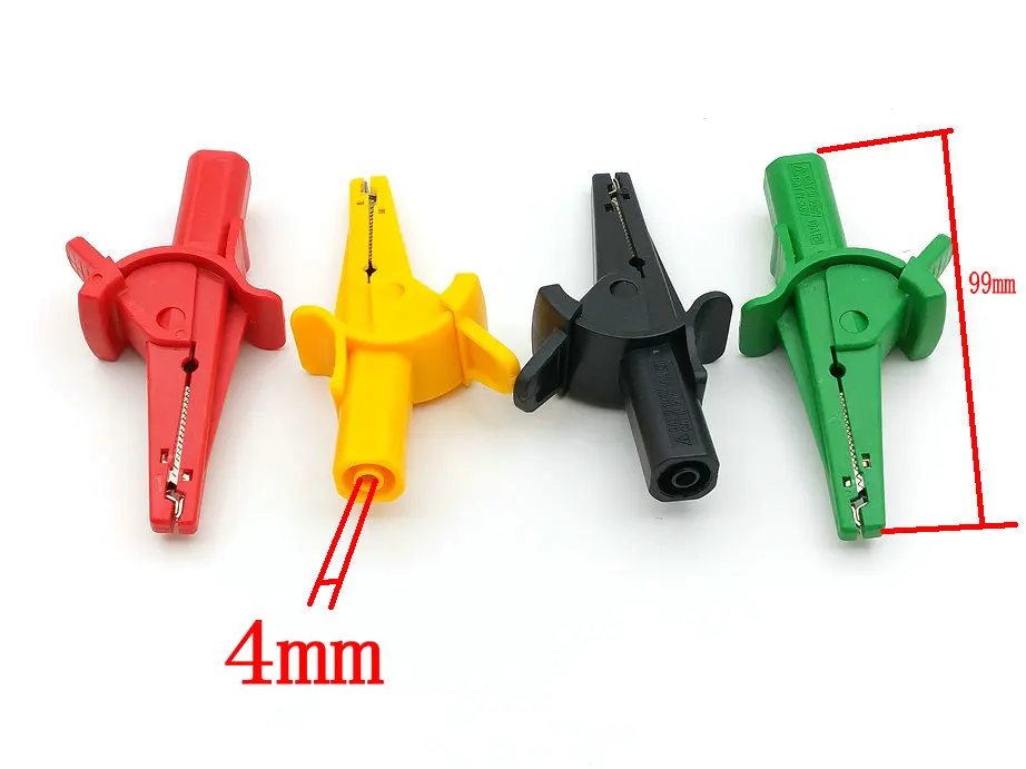 new 4 color 1000V 10A HV test Alligator clip for 4MM BANANA Multimeter pen