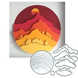 Tree Mountain Sun Metal Cutting Dies Diy Scrapbooking Paper Craft Die Cuts Card Embossing Stencil