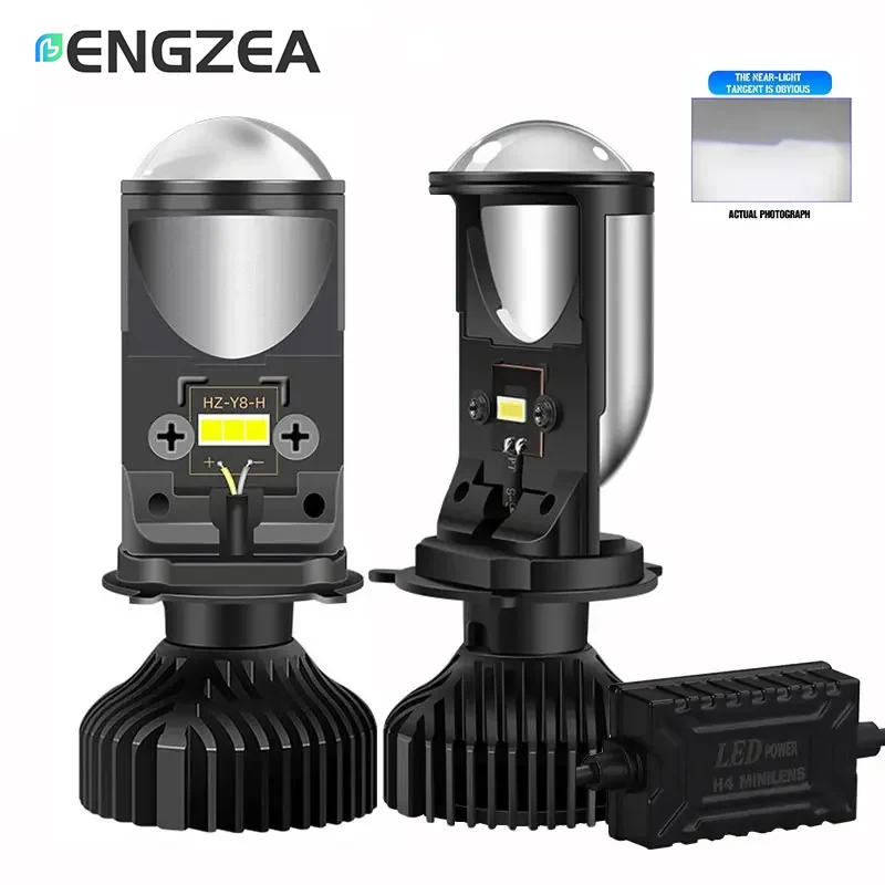 ENGZEA Лампы для фар H4 Led Canbus 260000 LM 9003/HB2 с мини-объективом проектора для автомобиля, мотоцикла, Plug Play 6000K, белый, 12 В, 24 В