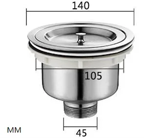 

2sets/lot best 5.5" 140mm Stainless Steel Kitchen Sink Strainer Drainer
