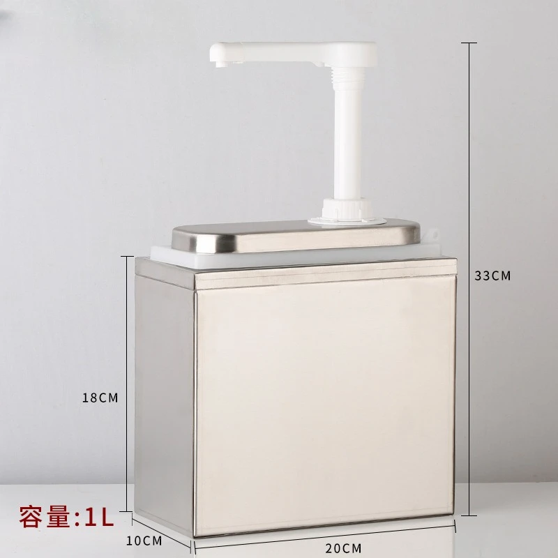 

Plastic Sauce Pump with Base Stainless Steel Maker Squeeze Sauce Juice Dispenser Press Bottle