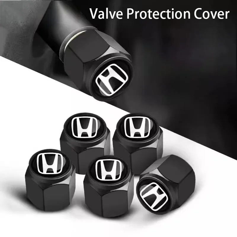 5PCS Car Wheel Tire Valve Cap Tyre Stem Cover For Honda Civic Accord Fit CRV Jazz Odyssey Prelude Insight Legend Stream HRV