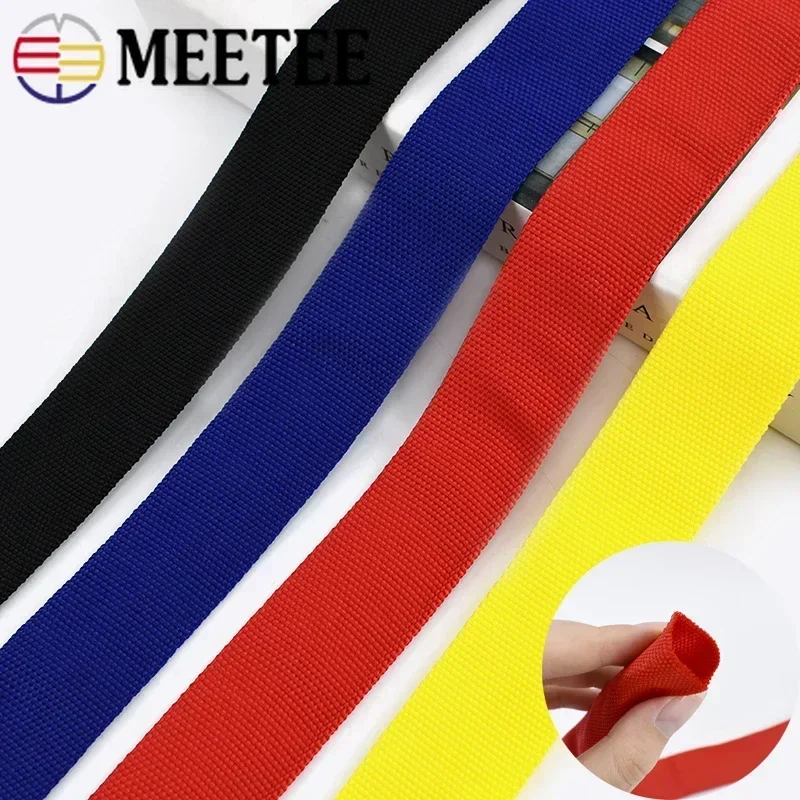 5/10/20M Meetee 30mm Double-layer Polyester Tubular Webbing Handbag Shoulder Strap Hollow Ribbon Band Clothes Decor Tape Sewing