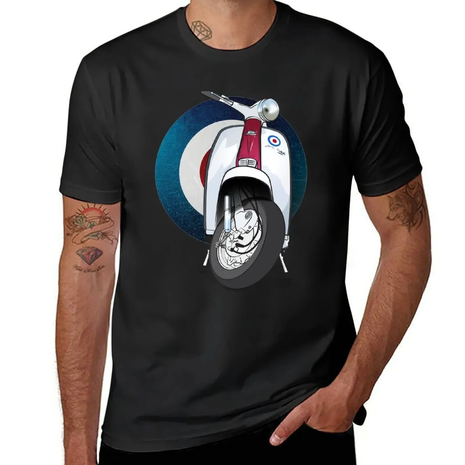 Anime clothes Short sleeve tee plus sizes customs Short sleeve tee men Mod Lambretta T-Shirt men clothing oversized Funny style