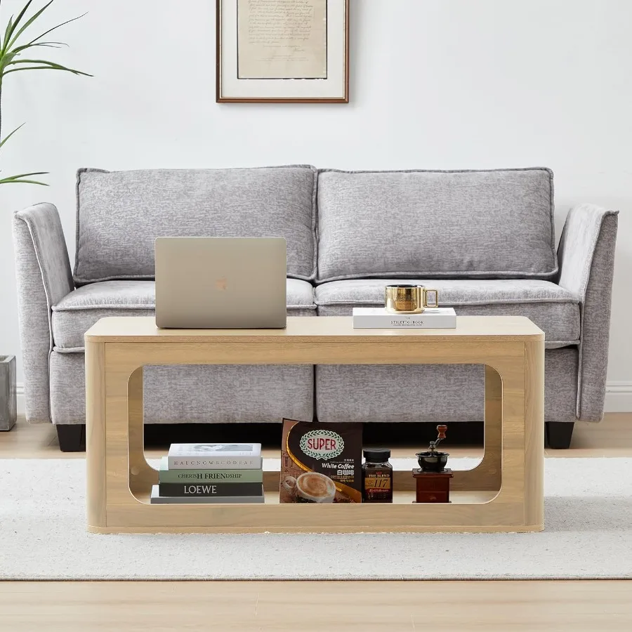 

Журнальный столик для гостиной Стол в фермерском доме с 2-уровневым акцентом для хранения Деревянный журнальный столик для гостиной Tural