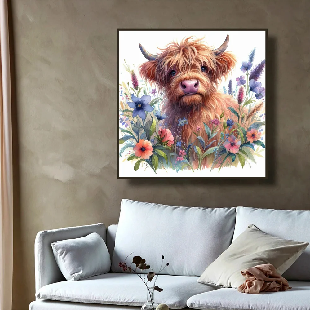 عبر غرزة البقرة الحيوان DIY كامل Kis التطريز كال زهرة 11CT مطبوعة قماش فراشة ديكور المنزل الفريد #3