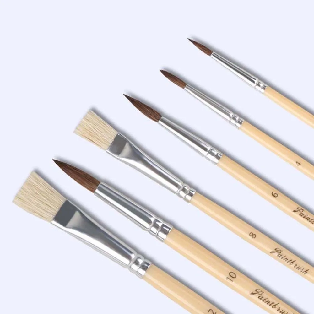 12pcs Soft Fiber Paint Brush Set Lightweight Plastic Nylon Painting Pen Classical Traditional Hook Line Pen Writing