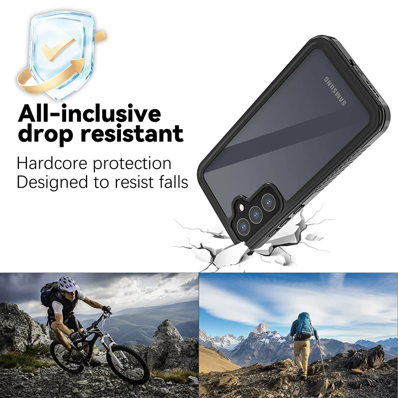 Military Grade Anti-Fall IP68 3 Meter Waterproof Case For Samsung Galaxy A55 A54 5G Diving Swim Rock Climbing Outdoor Sports