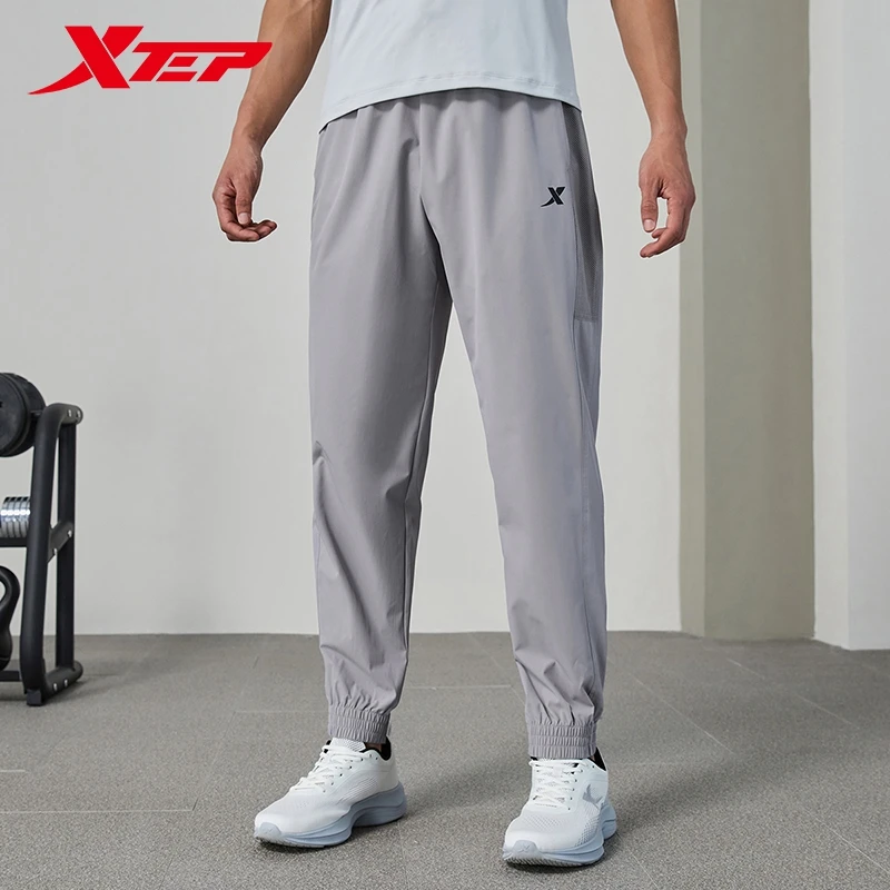 Xtep Woven Track Pants For Men 2024 Summer Sweat-Absorbing Men\'s Sweatpants Training Breathable Outdoor Bottoms 876229980107