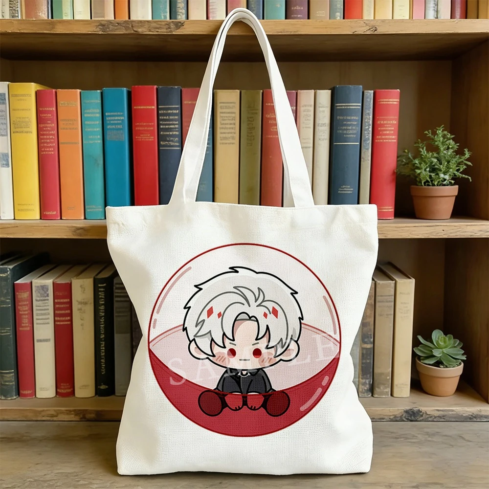 Love and Deepspace 35x40CM Cartoon Ball Charakter Schultertasche Sylus Rafayel Zayne Xavier Caleb Anime Cosplay Leinentasche für Fans