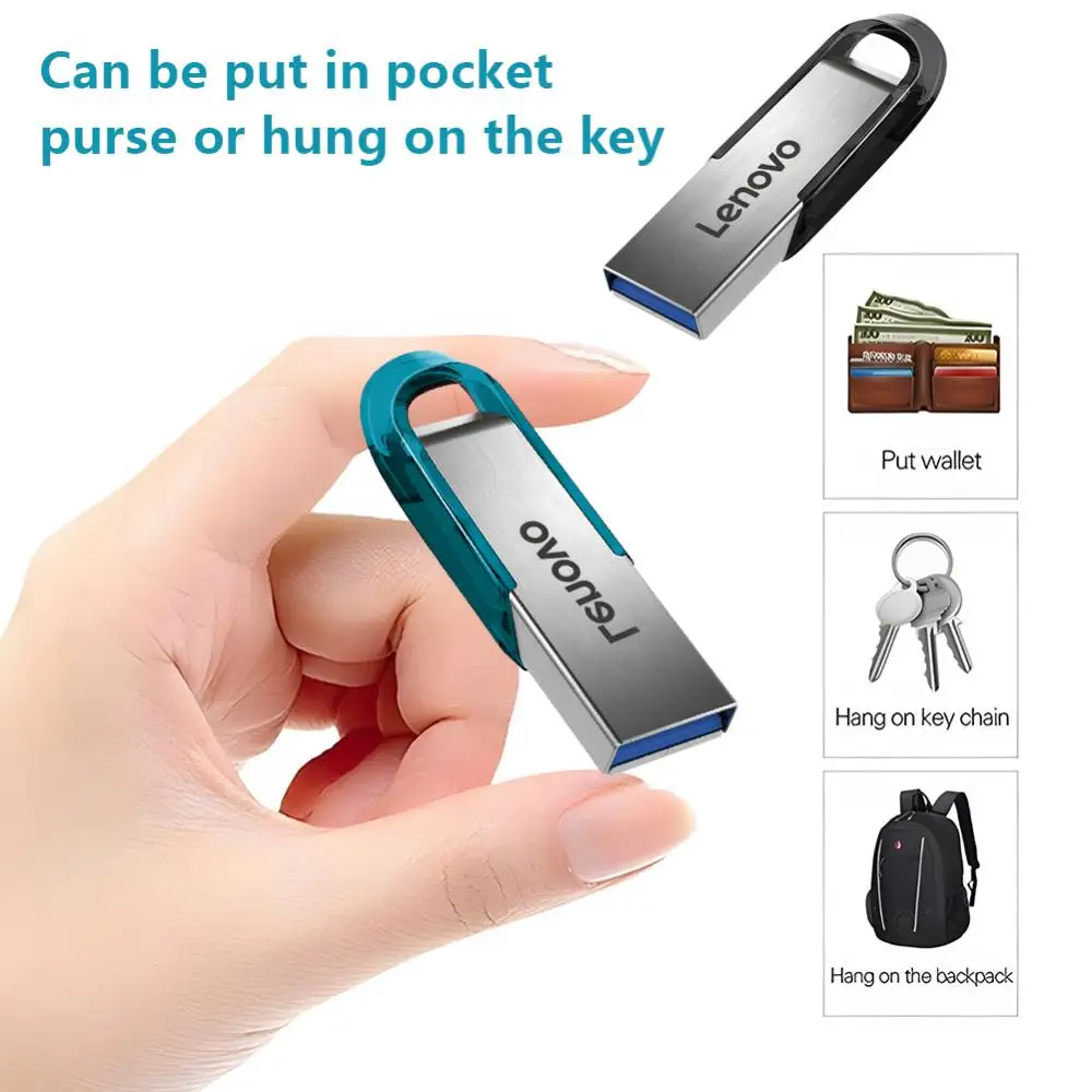 Lenovo Metal 2TB USB Disk Flash Drive USB 3.0 High Speed File Transfer 64TB 6TB Ultra-large Capacity Waterproof Mechanical Style