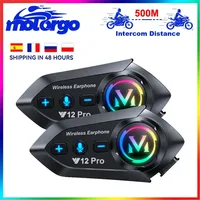 Y12 Motorcycle Helmet Headset Motorcycle Intercom 2 Rider Talk At The Same Time Waterproof Interphone Full Duplex with DSP CVC