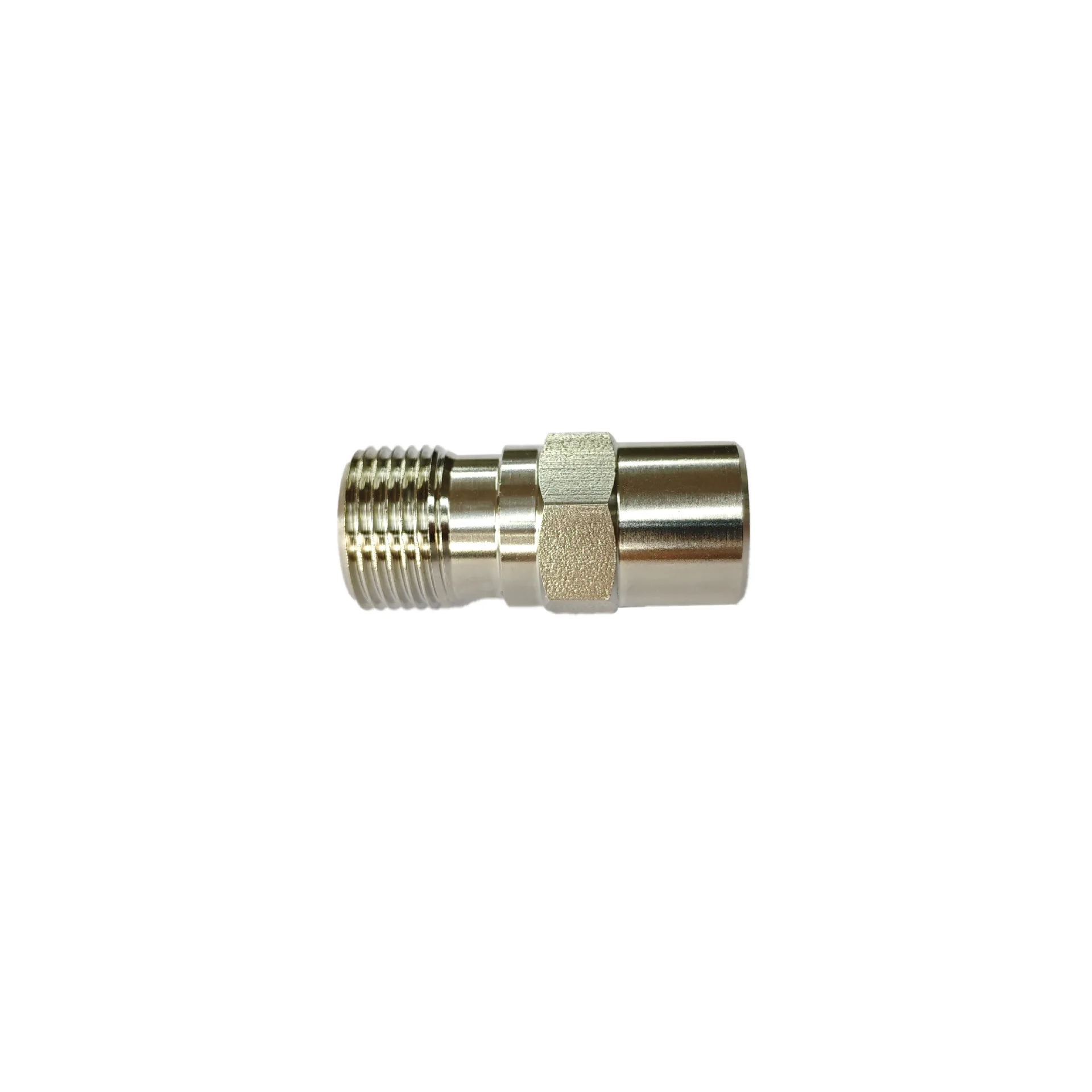 Stainless Steel GT 1141 Hydraulic Quick Coupler Designed for NPT 1/4 Male Thread with Spiral Lock and Brass Outer Ring