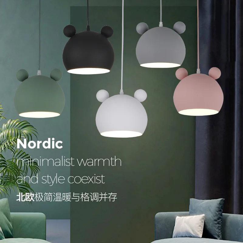 

Nordic Chandelier Pendant Light Single Head Dining Room LED Lamps Living Room Bar Table Macaron Children Bedroom Lighting Decor