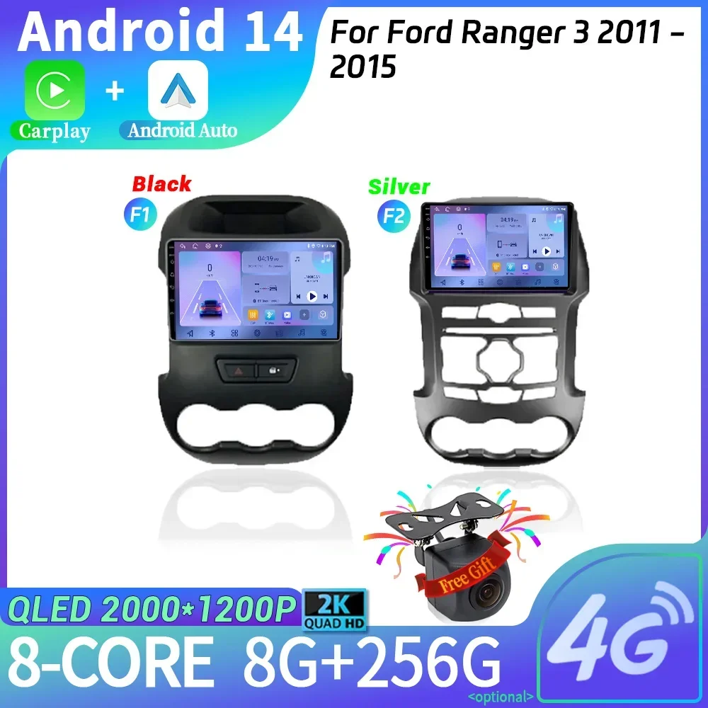 For Ford Ranger 2011 - 2016 For Ford Ranger 3 2011 - 2015  Car Radio Android 14  Carplay Stereo Head Unit Screen