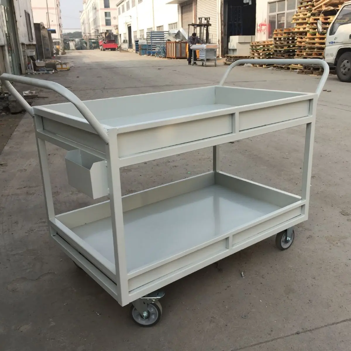 E-commerce picking cart double-layer handling and warehousing workshop thickens heavy e-commerce picking view 5