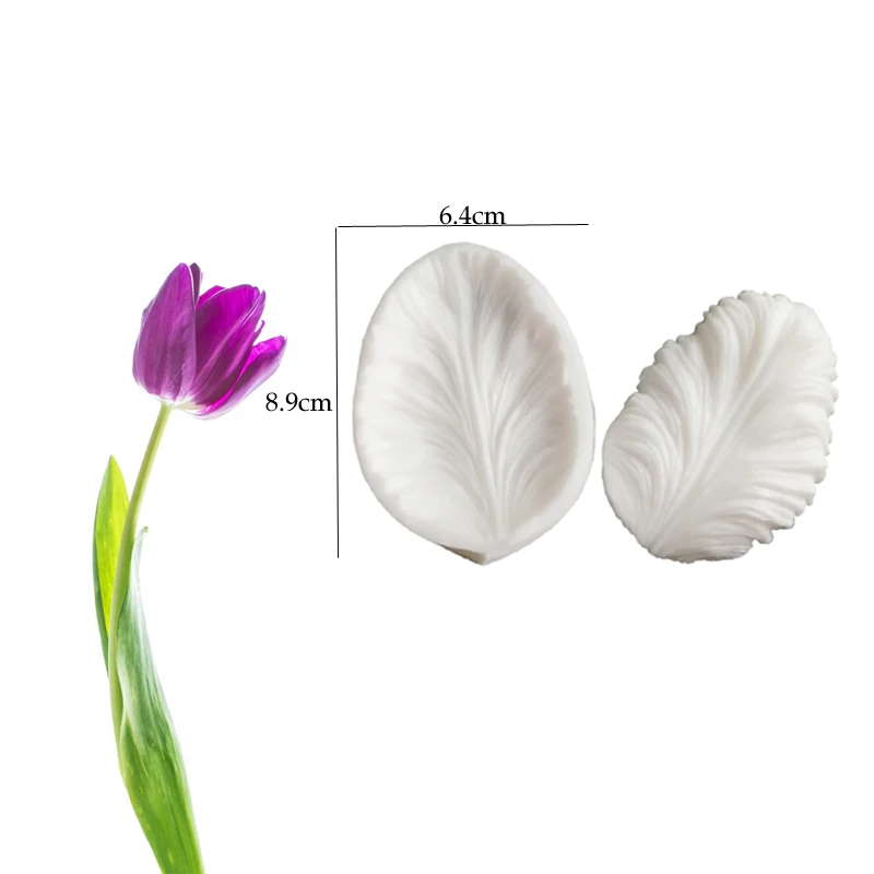 Tulip Petal Large Leaf Silicone Veiner Mold DIY Handmade Fondant Flower Clay Gumpaste Mould Cake Decorating Tools Bakeware M2912