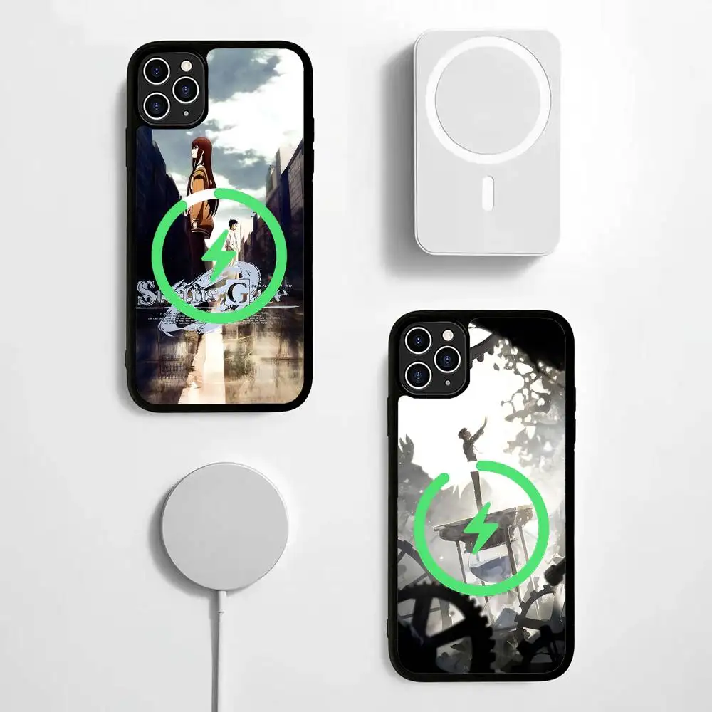 S-Steins-Gate-Sci-Fi Phone Case For iPhone 16 15 14 13 12 11 17 Pro Max Plus Magnetic Wireless Cover