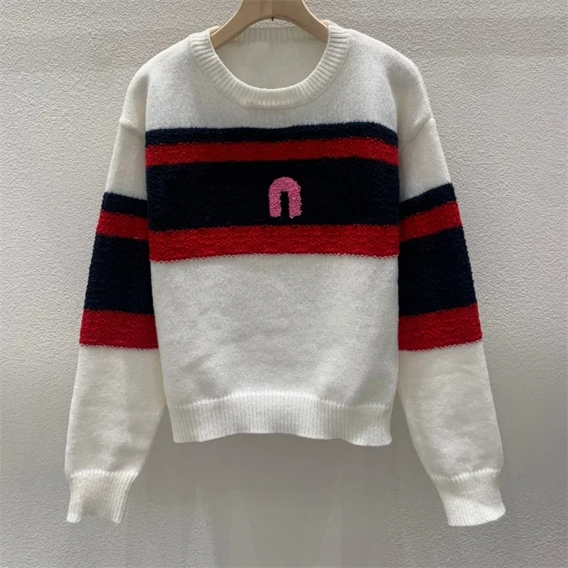 

Pullovers Sweater For Women Early Autumn u305514 Round Neck Foreign Style Top Towels Embroidery Letter 2024 New Clothes Womens