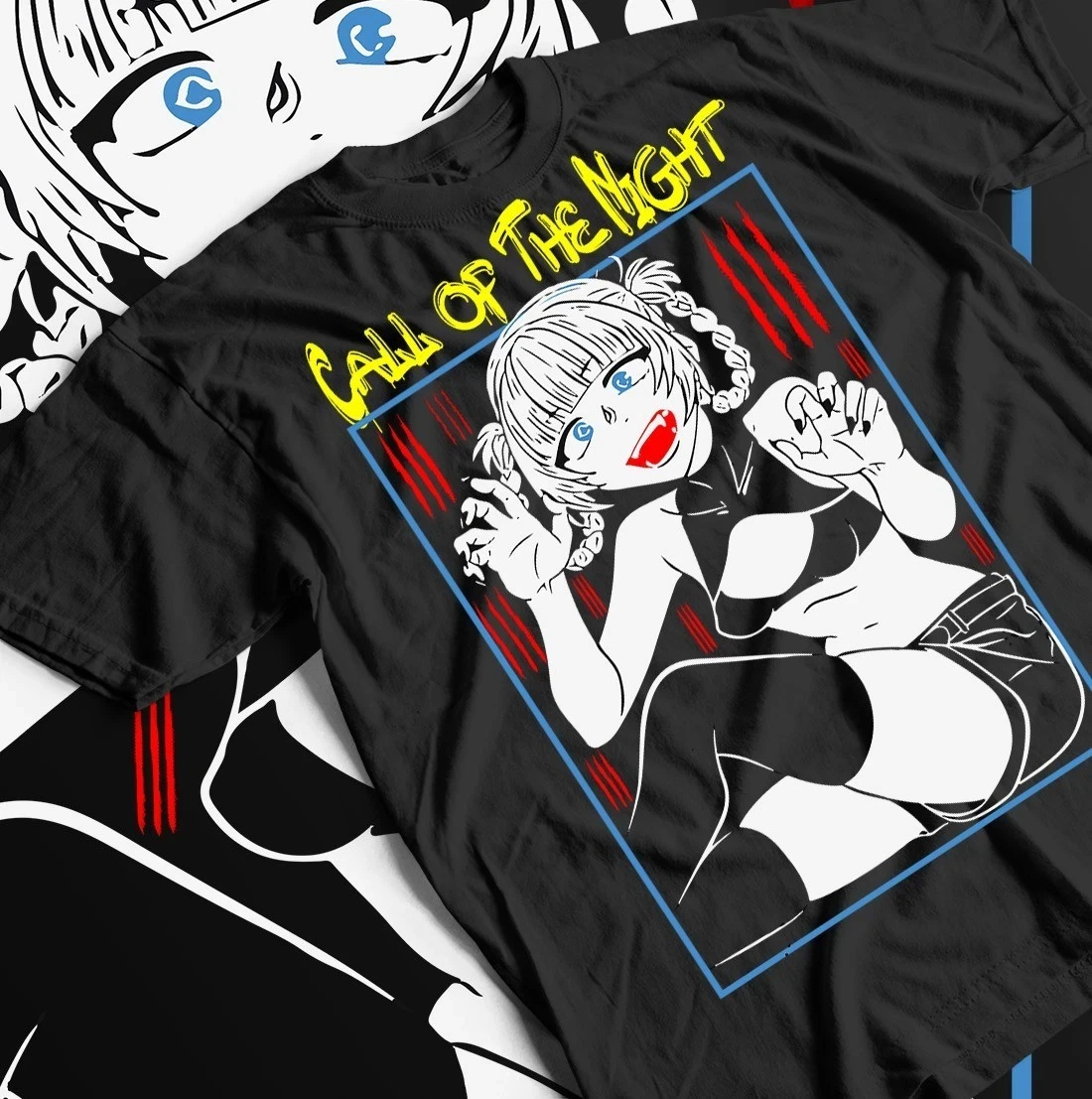 Camiseta Nazuna Yofukashi No Uta, camiseta con patrón de anime, camiseta de manga corta holgada y de moda de algodón puro de verano para hombres y mujeres