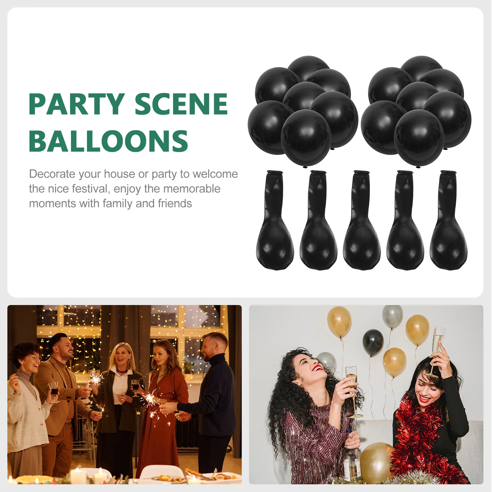 

100Pcs Black Latex Balloons Party Decorations Birthday Wedding Graduation Balloon Arch Photo Props Black Balloons