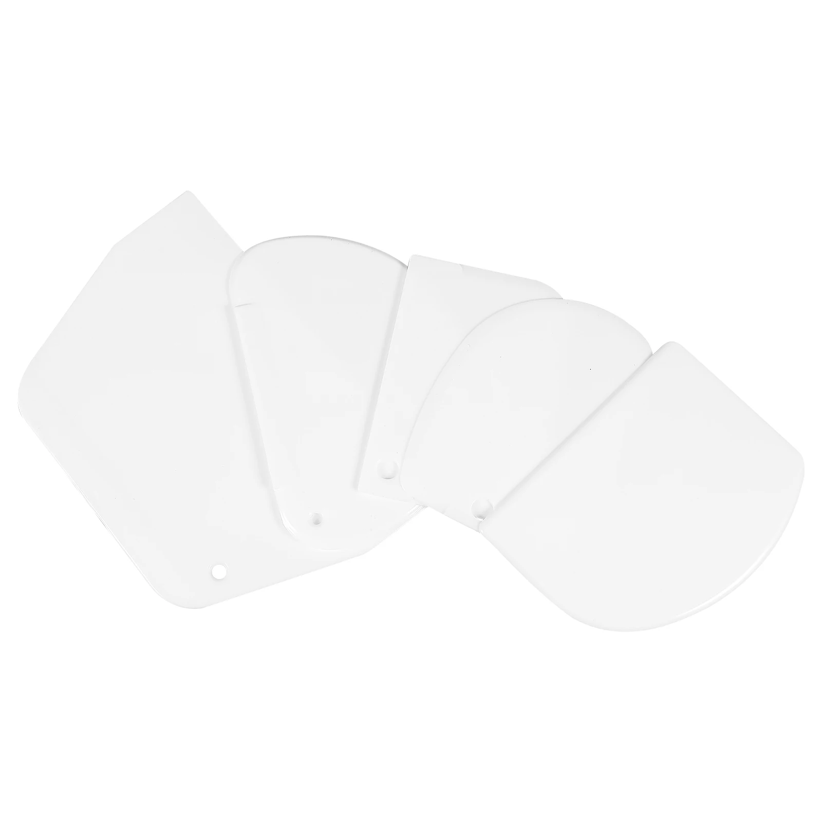

5pcs Scraper Set Plastic Transparent Large Triangular White D Shape Rectangle Baking Pastry Dough Cutter Kitchen Tool