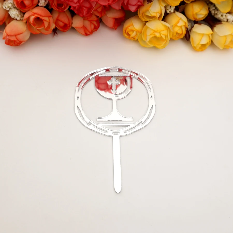 

Acrylic First Communion Holy Grail Cake Decorations For Baptism Party Dessert Table Decor Christening Wedding Party Supplies