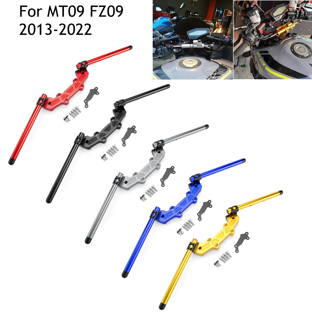 

MT09 FZ-09 2022 Motorcycle Clip on Adjustable Handlebars Handle Bar With Adapter For Yamaha MT 09 FZ09 MT-09 2013-2022