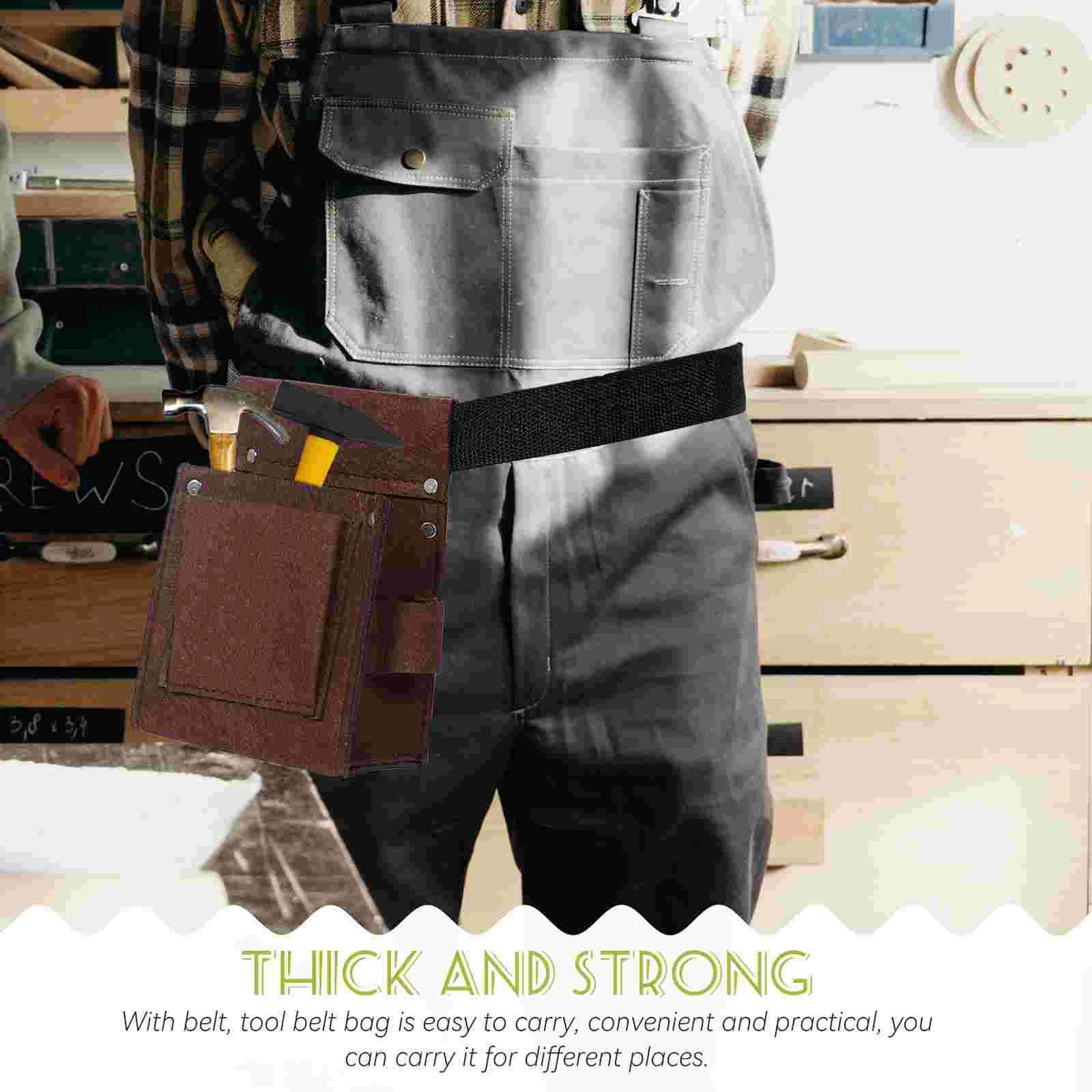 Small Portable Tool Belt Bag Durable Nail Pouch For Carpenter With Pockets Construction Tools Packaging Tool Box