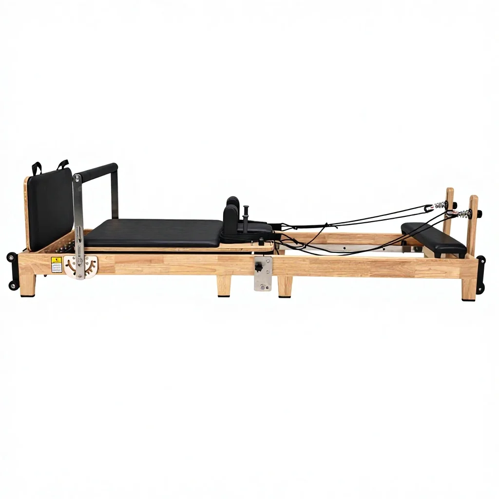 

Foldable Oak Pilates Reformer, Home Fitness Equipment