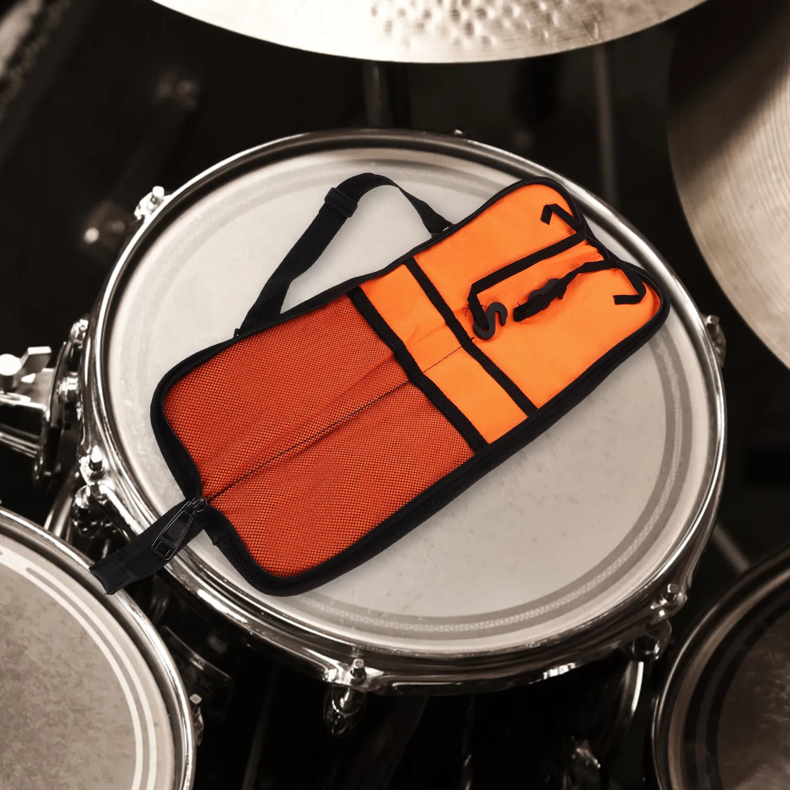 

Портативная сумка-органайзер для барабанных палочек из ткани Оксфорд с ручкой, для хранения палочек и аксессуаров для барабанов, для тренировок и выступлений