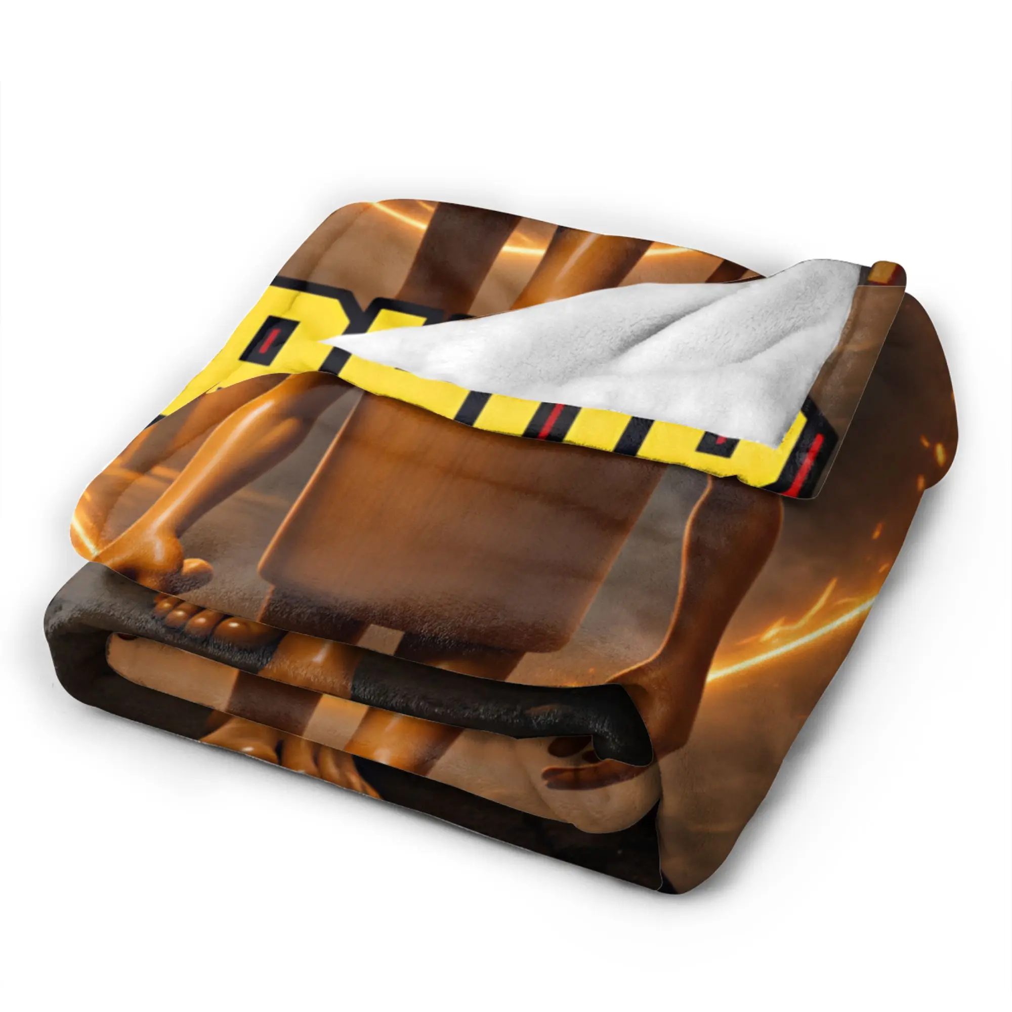 Tung Tung Sahur Fire Ring Dark Night Meme Flannel Blanket Boy Girl Soft Cozy Throw Blanket Living Room Bedspread Sofa Bed Cover