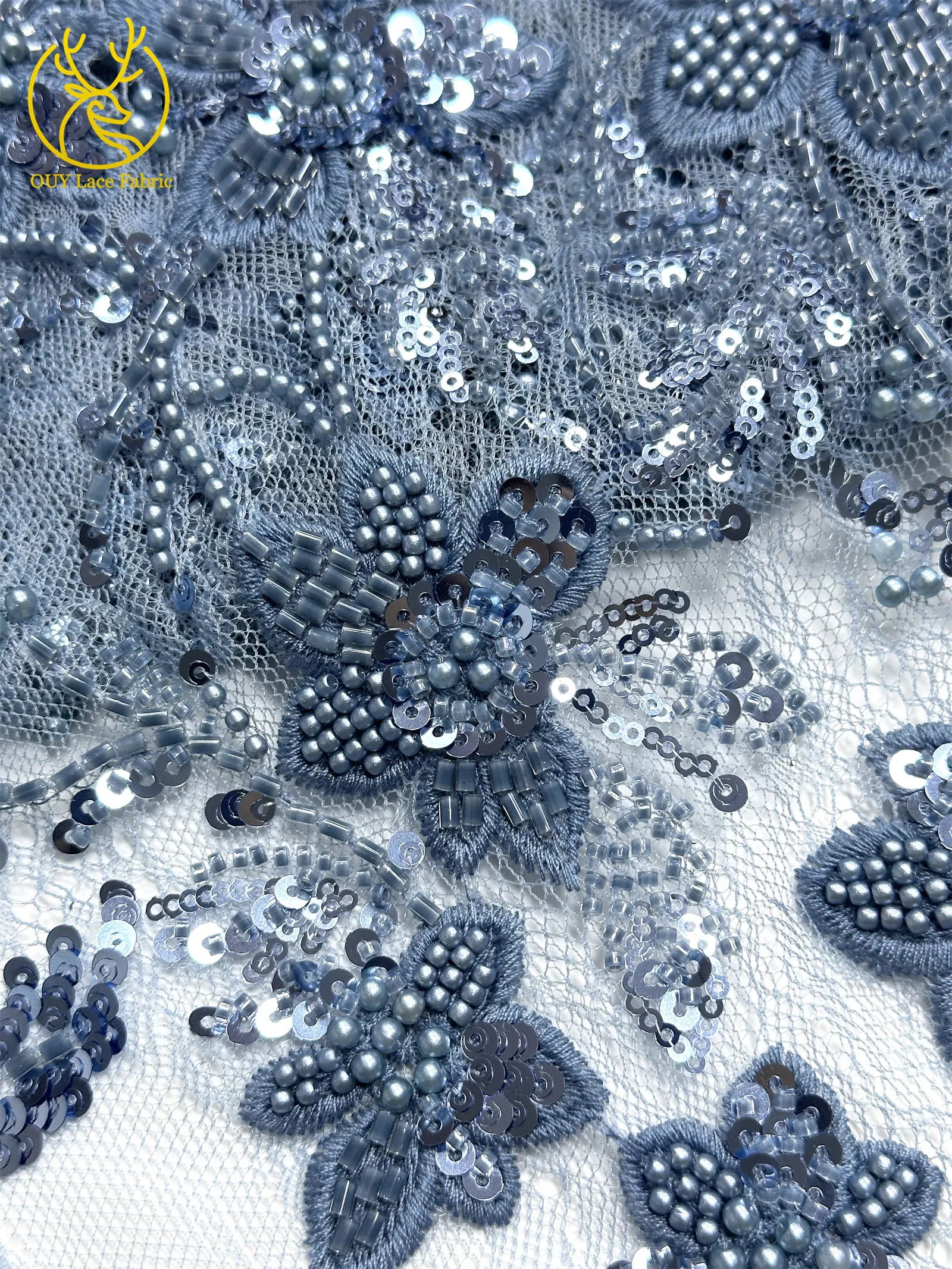 2026 Eleganter afrikanischer Perlen-Bräutigam-bestickter Spitzenstoff, 5 Yards, nigerianischer französischer Pailletten-Spitzenstoff zum Nähen von Hochzeitskleidern – Detail 26