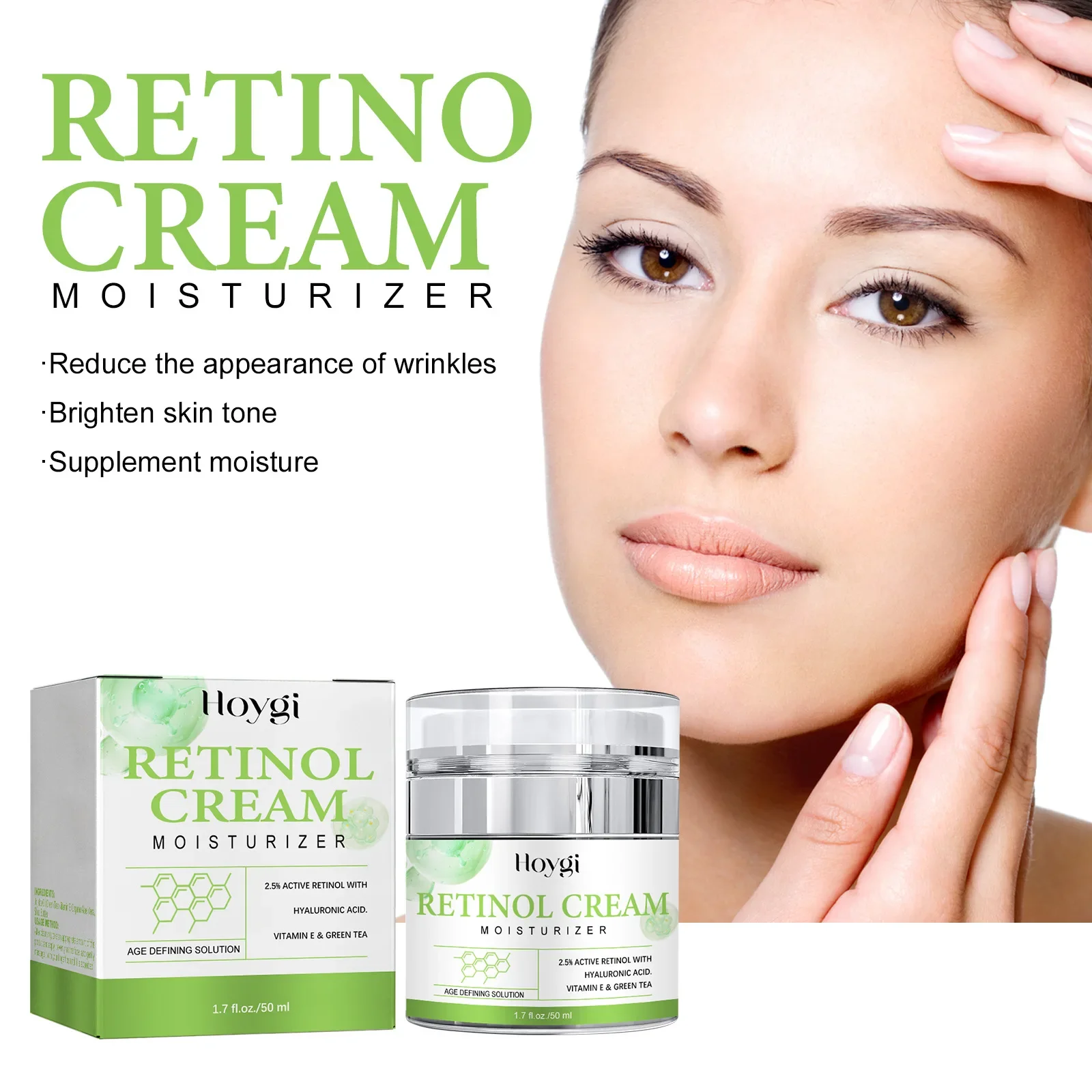 Hoygi Retinol Firming Cream Fade Wrinkles Spots Hydrating Moisturizing Skin Elastic Tender Firming Anti-Aging Whitening Cream