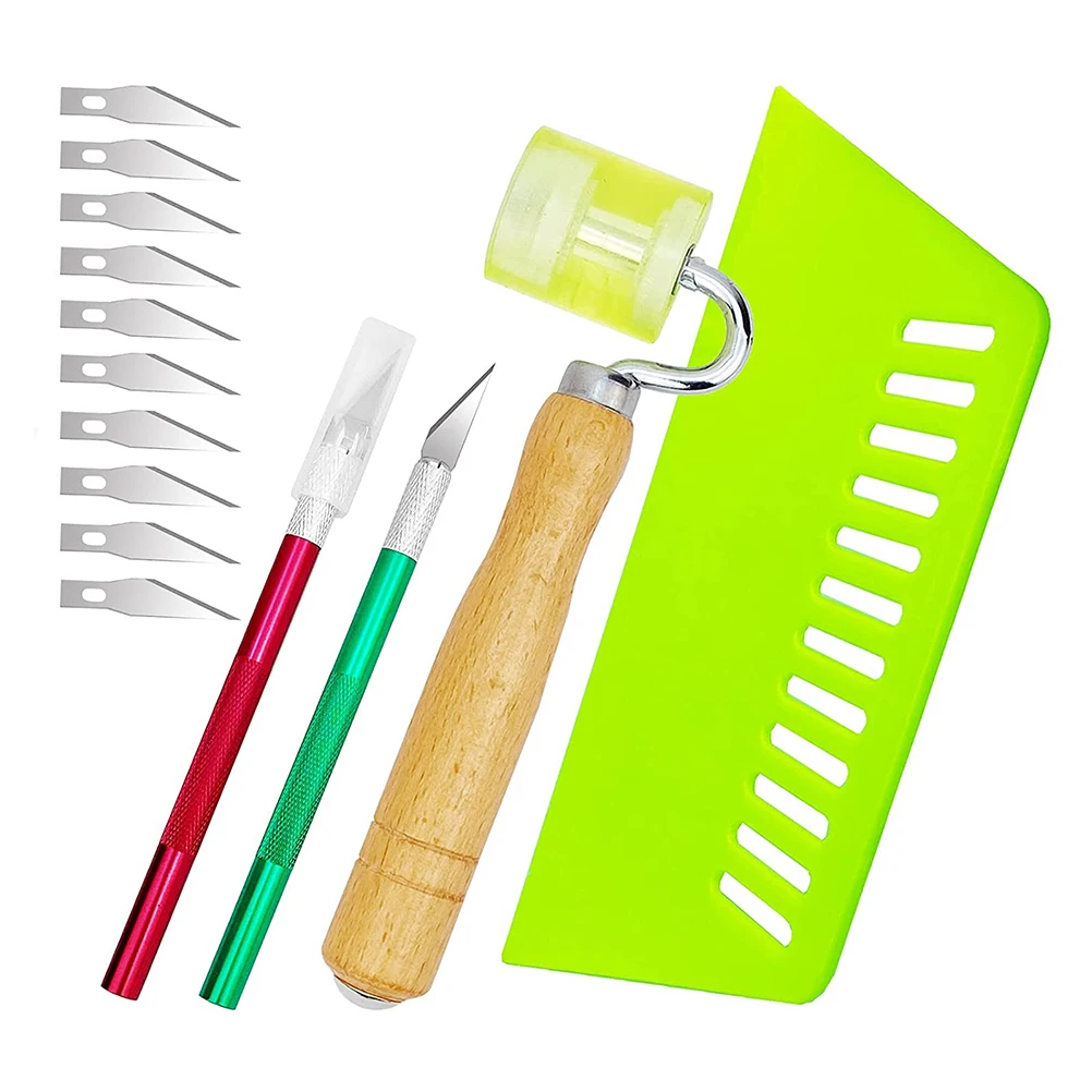 

14 Pcs Wallpaper Installation Tools Lightweight H Sharpen Blades Seam Roller Smoother Kit Plastic Wood Stainless Steel Wall