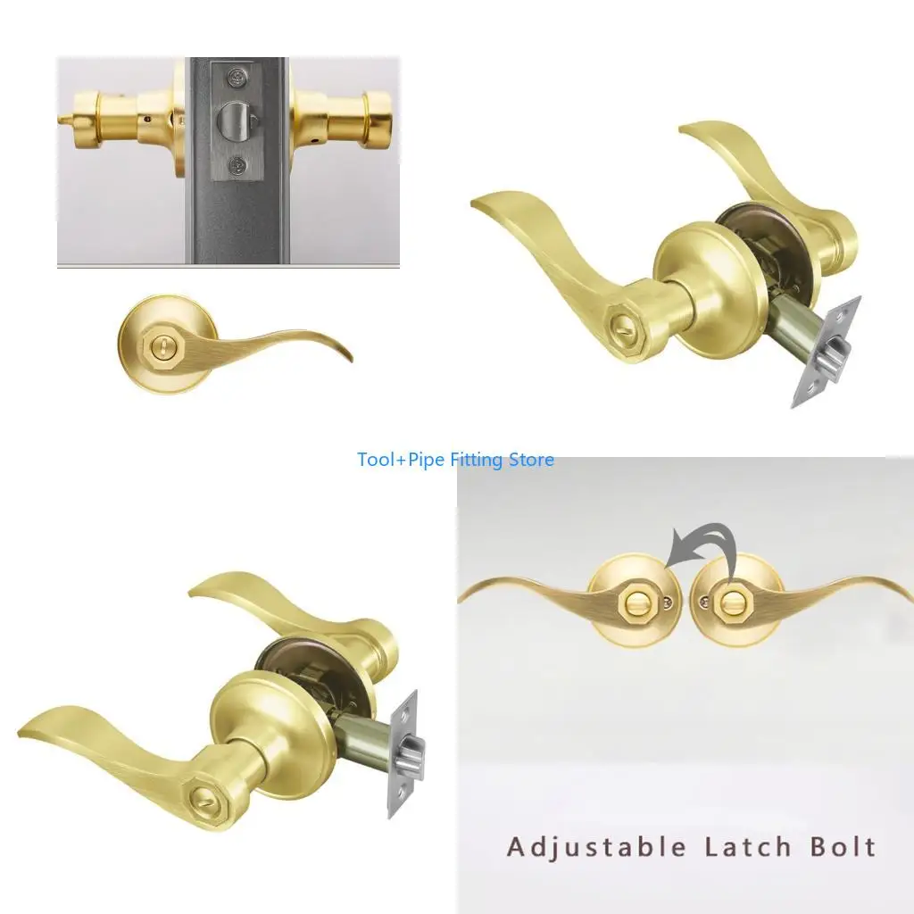 

F92B Rusts Resistant Door Levers Without Lock Durability Zincs Alloys Passage Door Levers For Closet Passage Gates