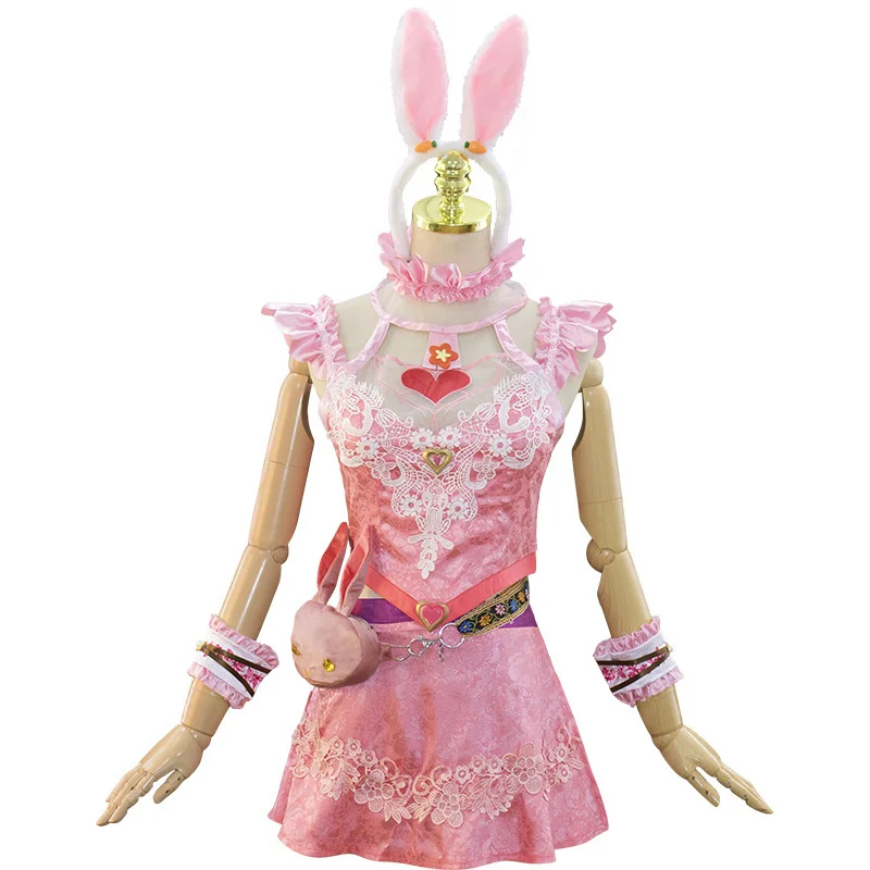 نفس الملابس آذان أرنب تأثيري Xiaowu فستان الأميرة فستان القماش لطيف دعوى النساء فستان Douluo Dalu الرقص تأثيري الملابس