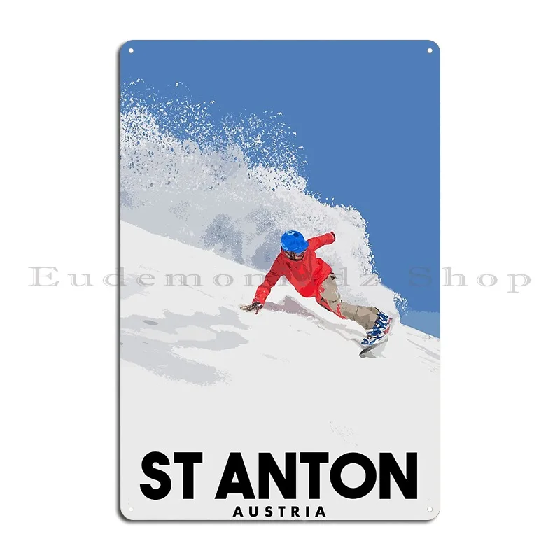 St Anton Austria Metal Plaque Poster Bar Personalized Living Room Wall Cave Garage Tin Sign Poster