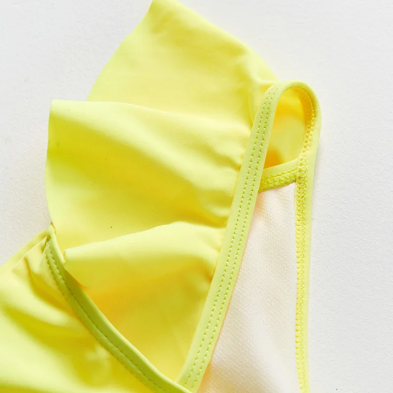 ملابس سباحة مقسمة للأطفال، ملابس سباحة كبيرة للأطفال والفتيات، حافة مكشكشة كبيرة، ملابس سباحة بيكيني للأطفال