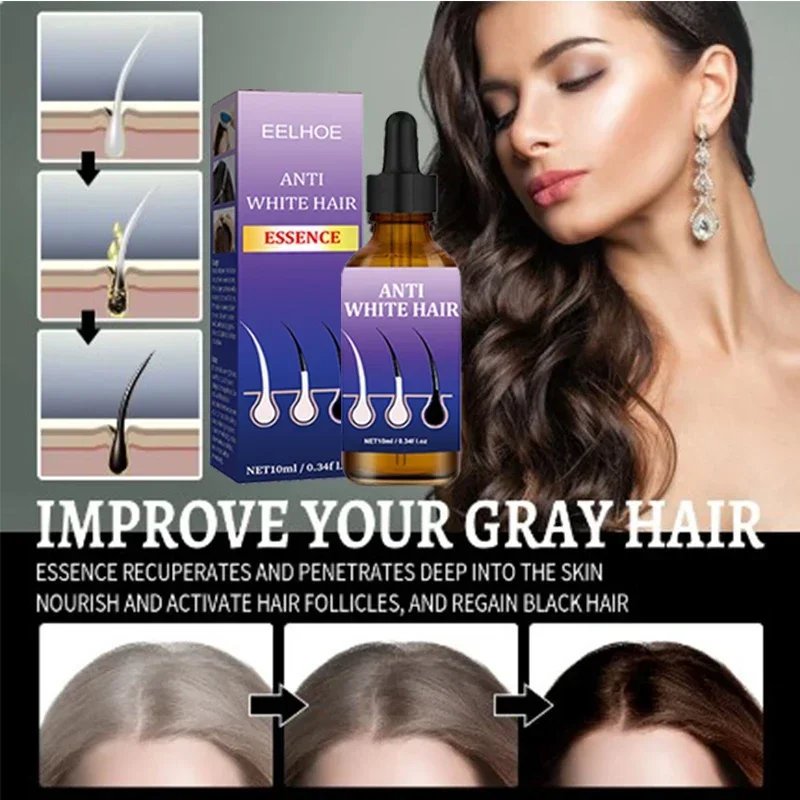 Anti-grey hair essence Serum treatment restore naturalcolor and restore healthy White To Black hair products essence