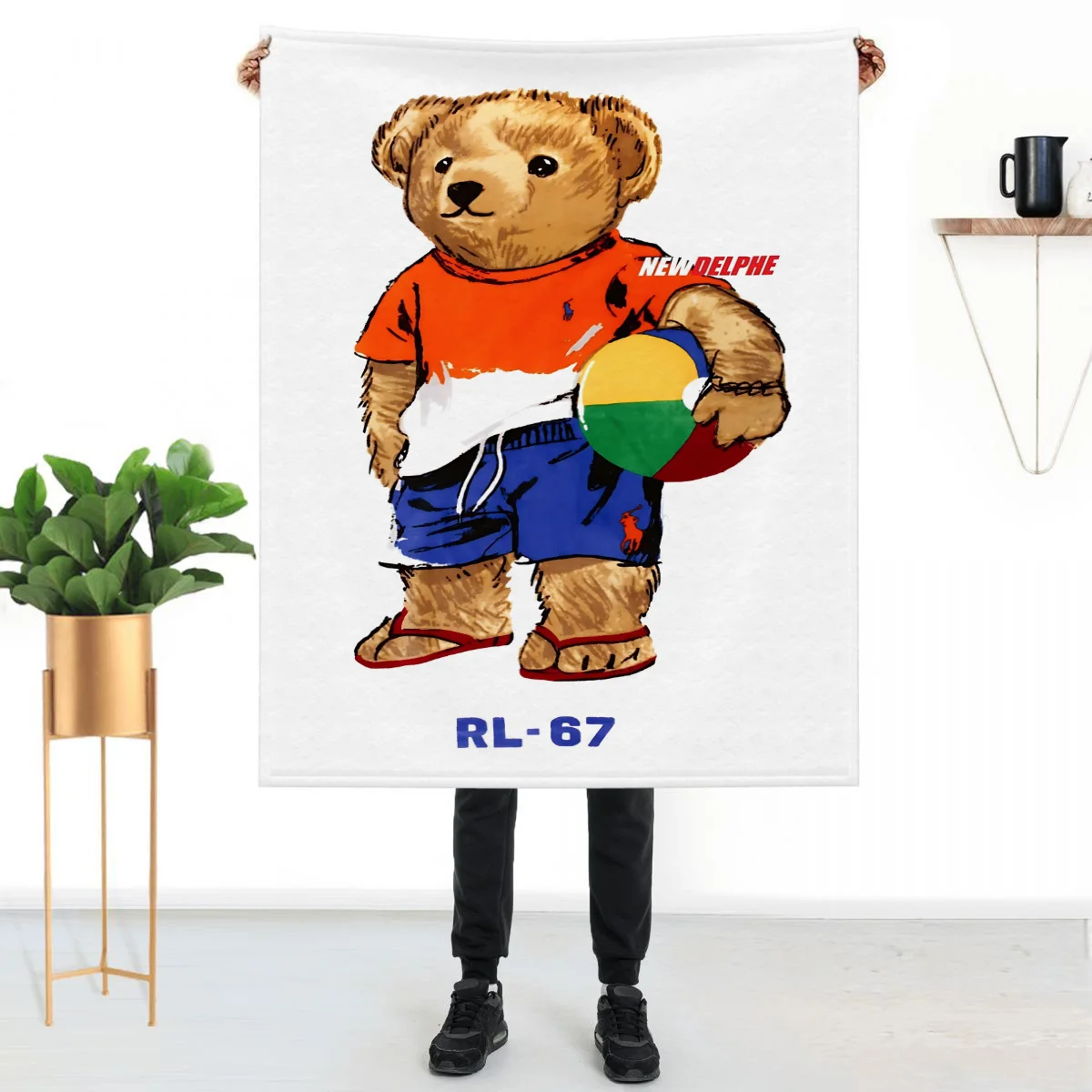The BEAR Throws Blankets Children's Blanket Home and Decoration Throw Bed Sofa Knee Custom Anime Fluffy Soft Luxury Cute
