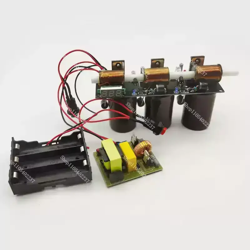 High Voltage Integrated Electromagnetic Coil Gun Simple Multi Stage DIY Kit
